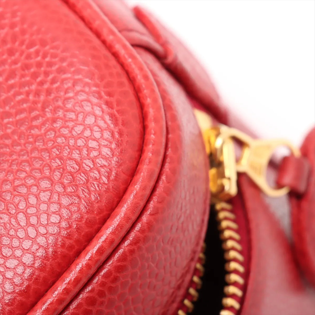 Chanel CC Logo Caviar Skin Vanity Bag Red