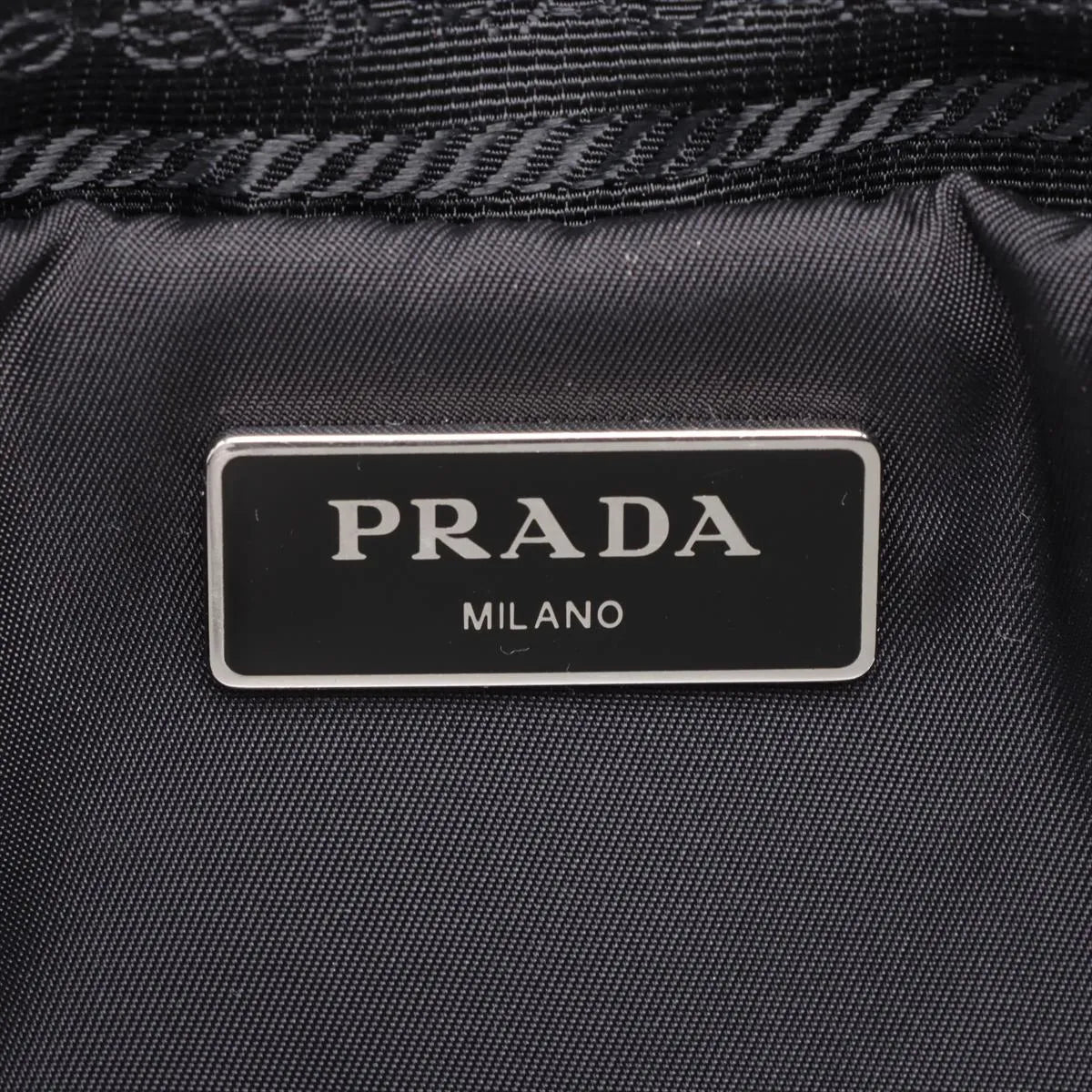 Prada Tessuto Bomber Nylon Leather Handbag Black