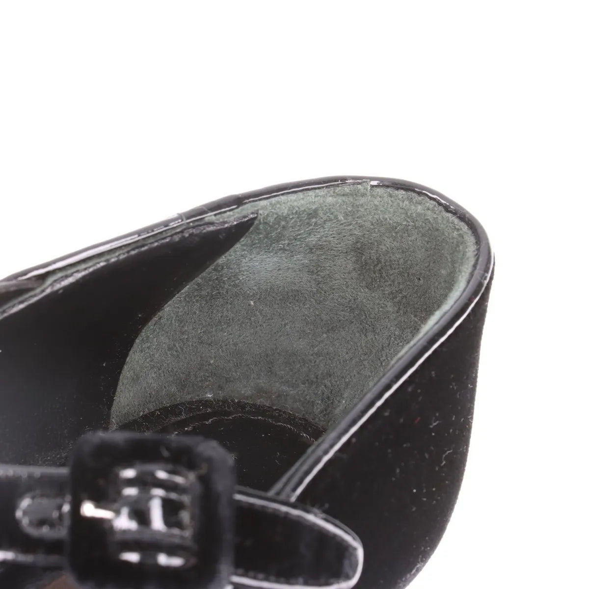 Louis Vuitton Veau Velours Strap Wedge Stud Pumps Black