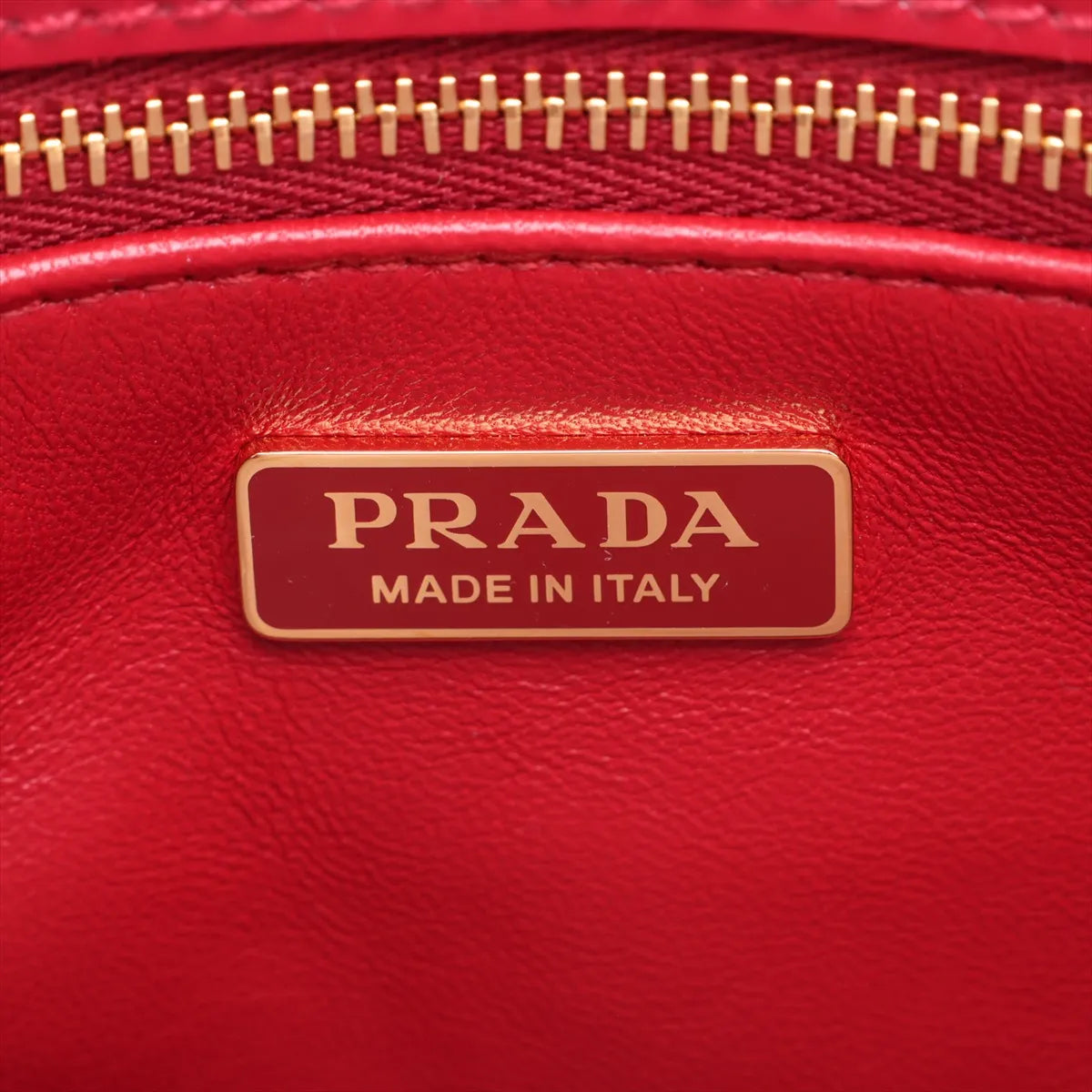 Prada Patent Leather Two-Way Handbag Red