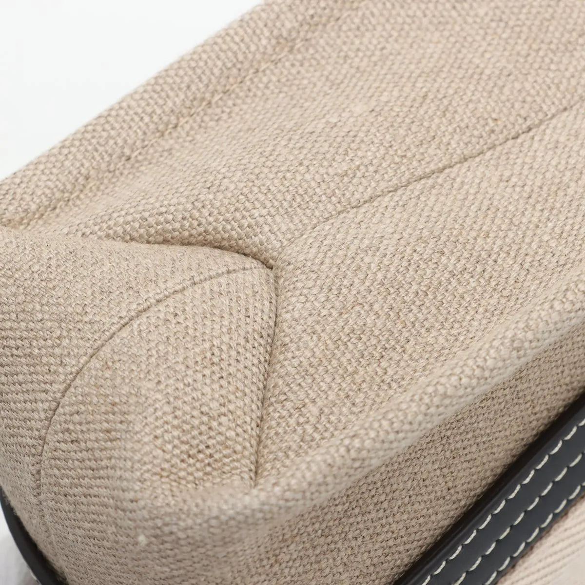 Chloe Woody Small Canvas Leather Two-Way Handbag Beige x Black