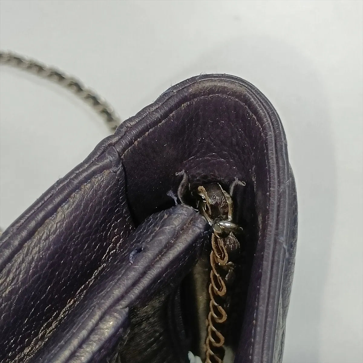 Chanel CC Logo Matelasse Caviar Skin Wallet on Chain Navy Blue