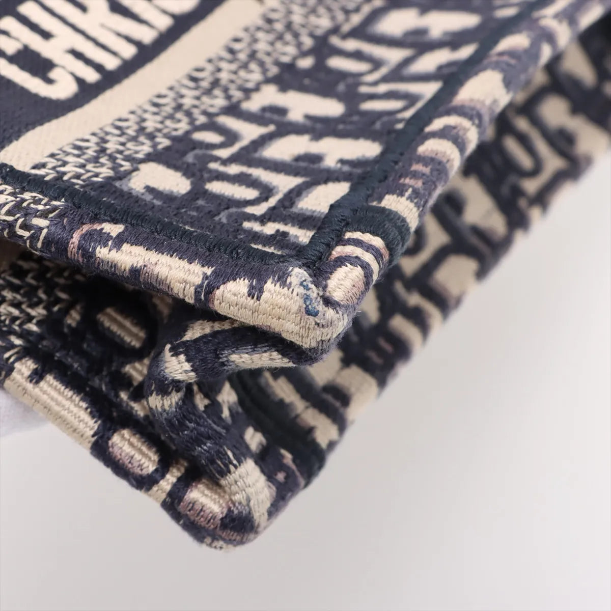 Christian Dior Oblique Canvas Mini Book Tote Navy Blue