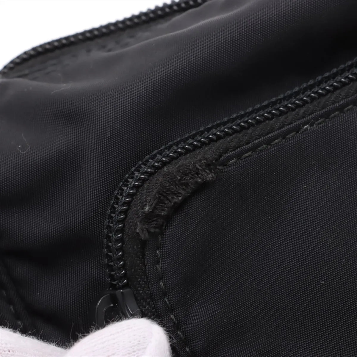 Prada Tessuto Nylon Leather Shoulder Bag Black