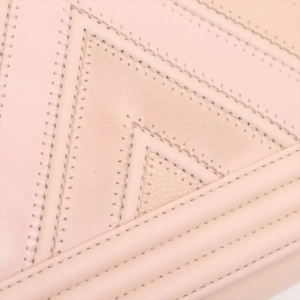 Chanel Boy Chevron V Stitch Chain Shoulder Bag Beige
