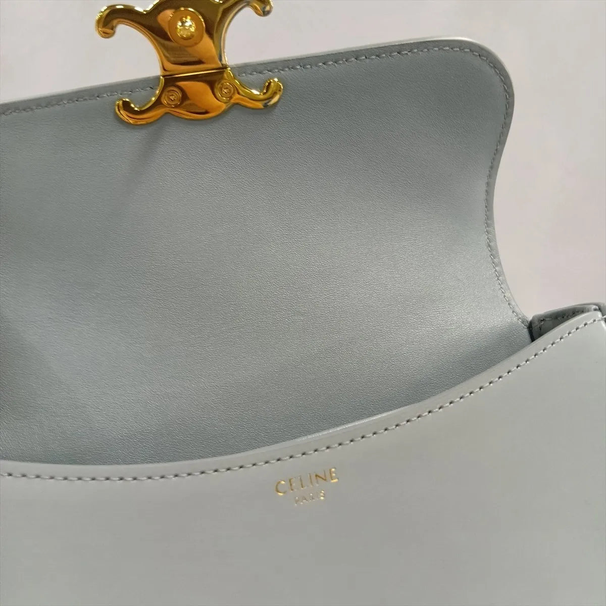 Celine Triomphe Teen Lola Leather Two-Way Handbag Blue