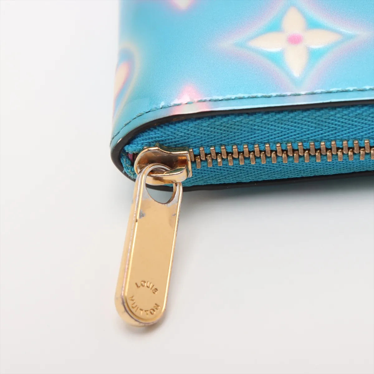 Louis Vuitton Vernis Zippy Coin Purse Baby Blue Neon