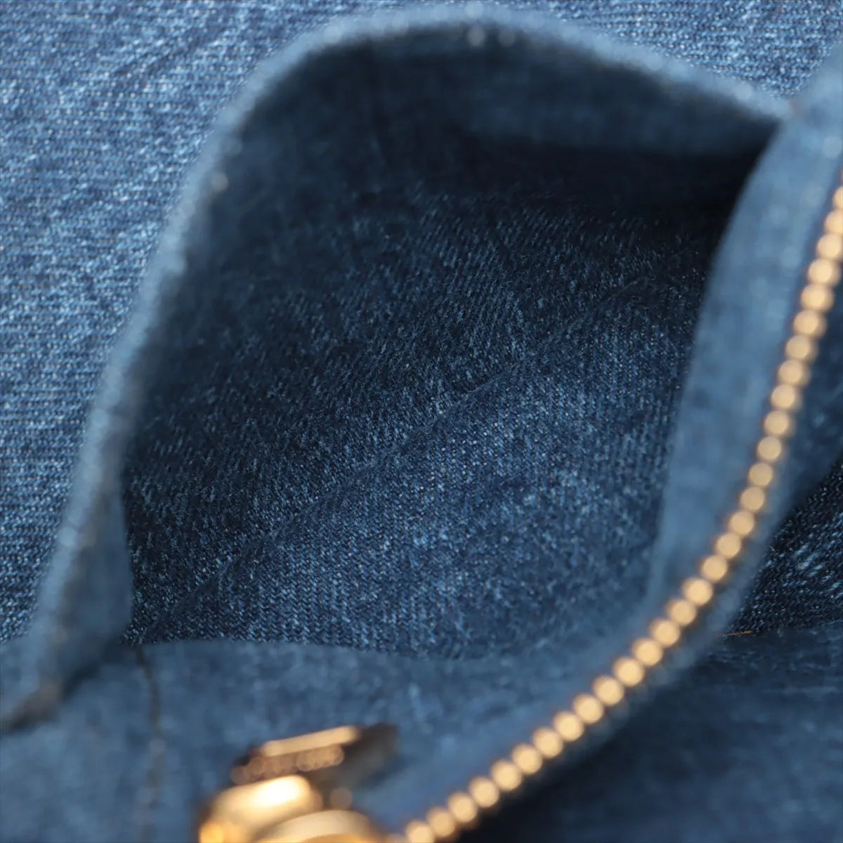 Prada Canapa Denim Tote Handbag Blue