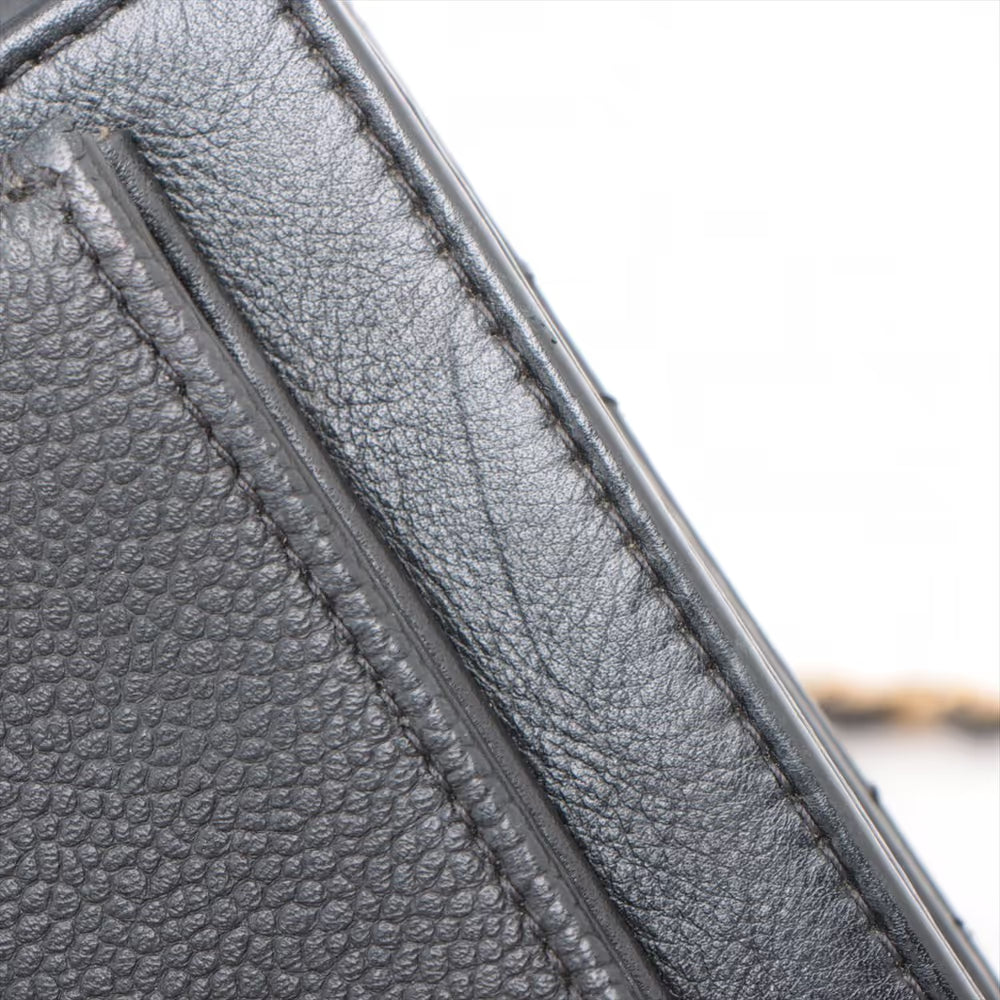 Chanel CC Logo Matelasse Lambskin x Caviar Skin Two-Way Shoulder Bag Black