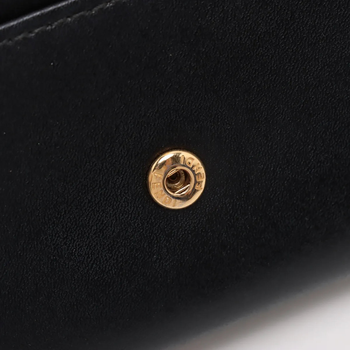 Fendi Leather Wallet on Chain Black