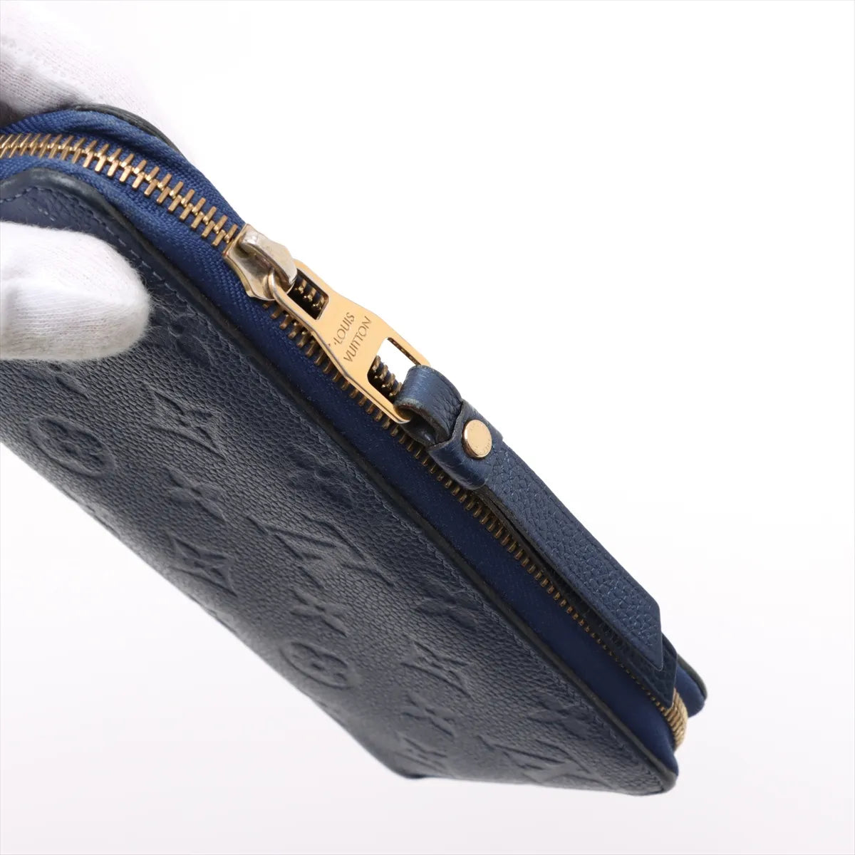 Louis Vuitton Momogram Empreinte Zippy Wallet Denim Blue