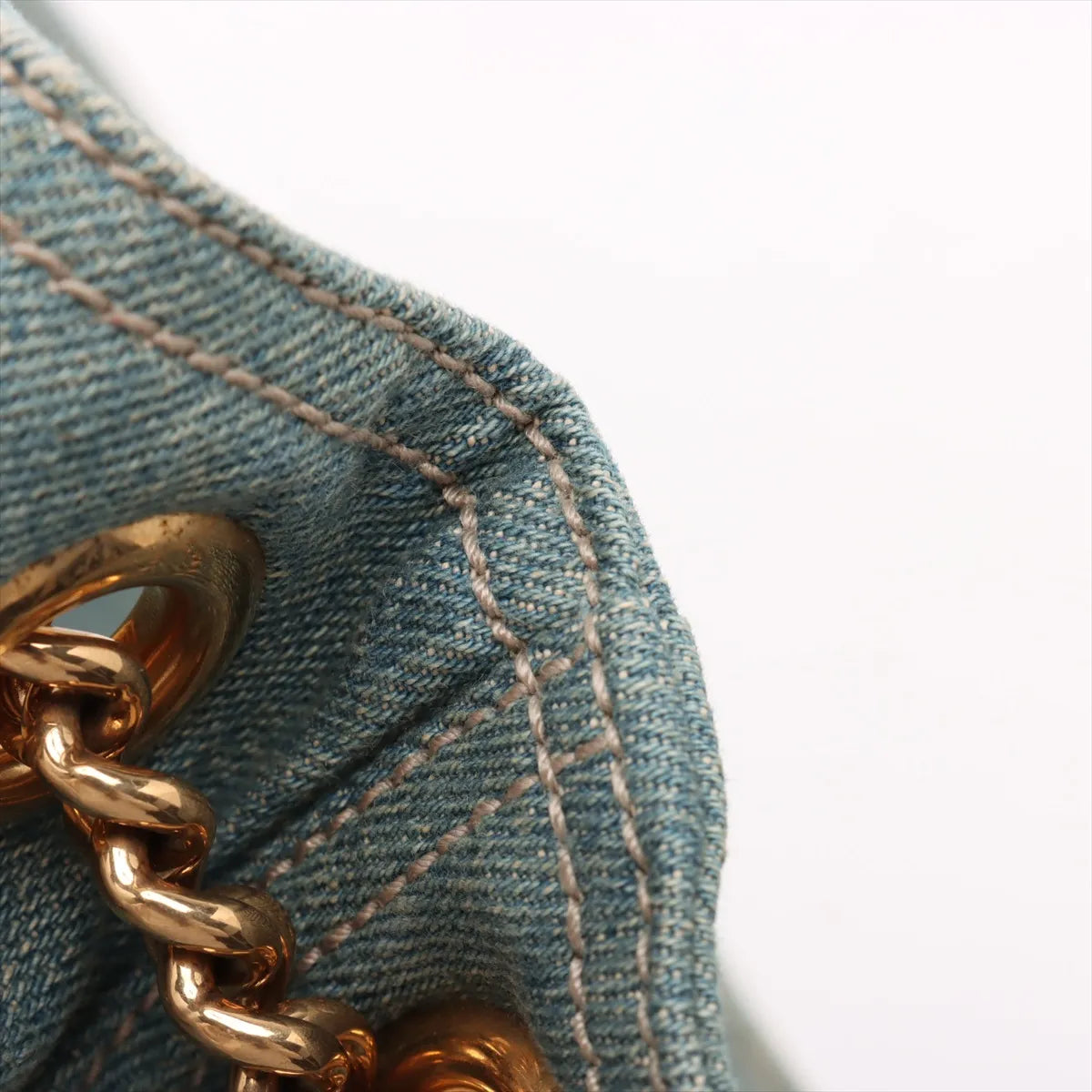 Gucci Soho Denim Chain Tote Bag Blue