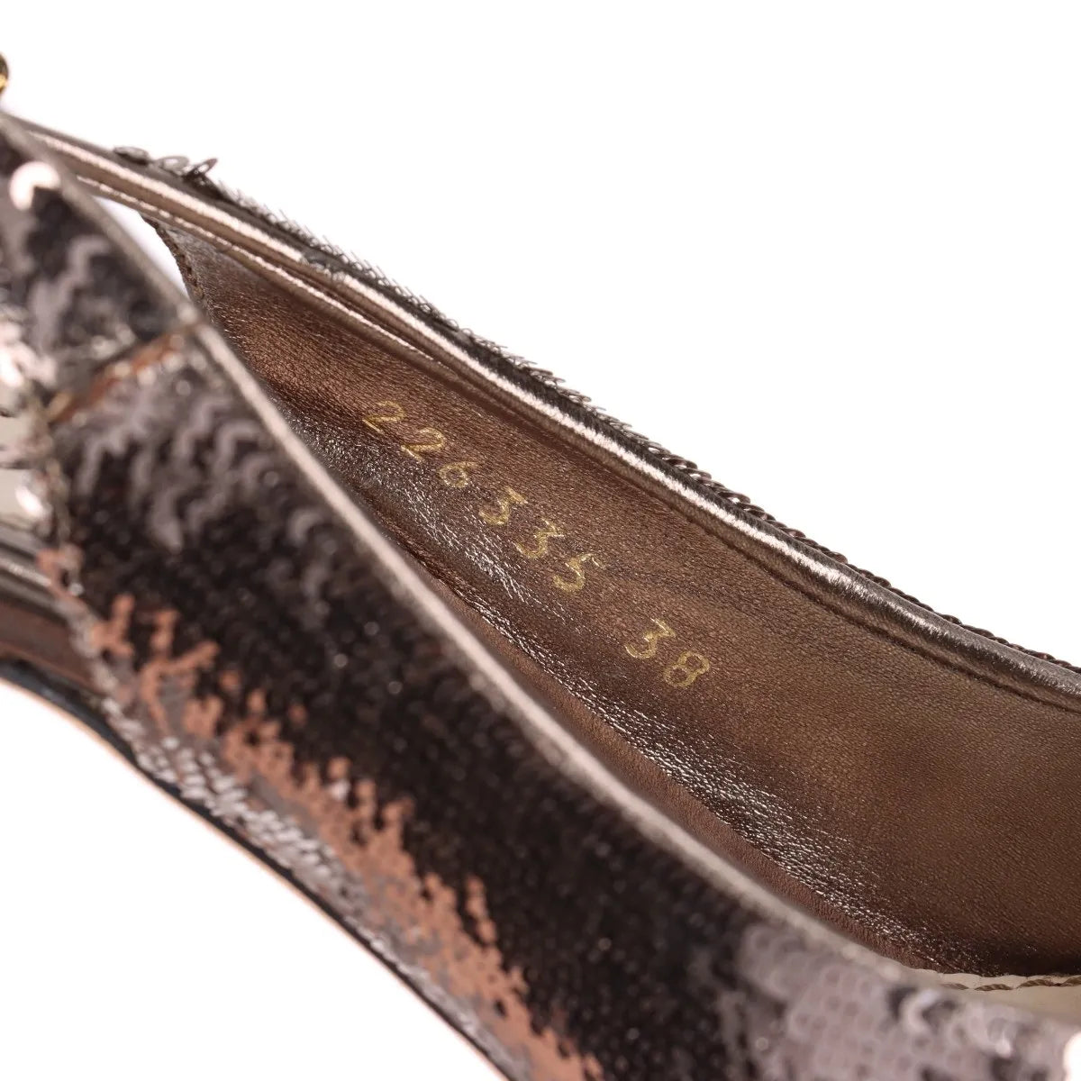 Gucci Sequins Slingback Pumps Silver