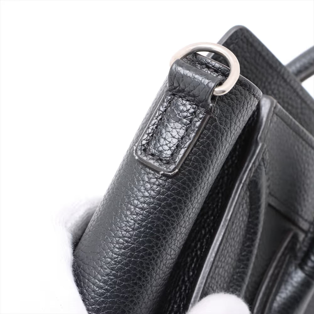 Celine Luggage Nano Shopper Leather Two-Way Handbag Black