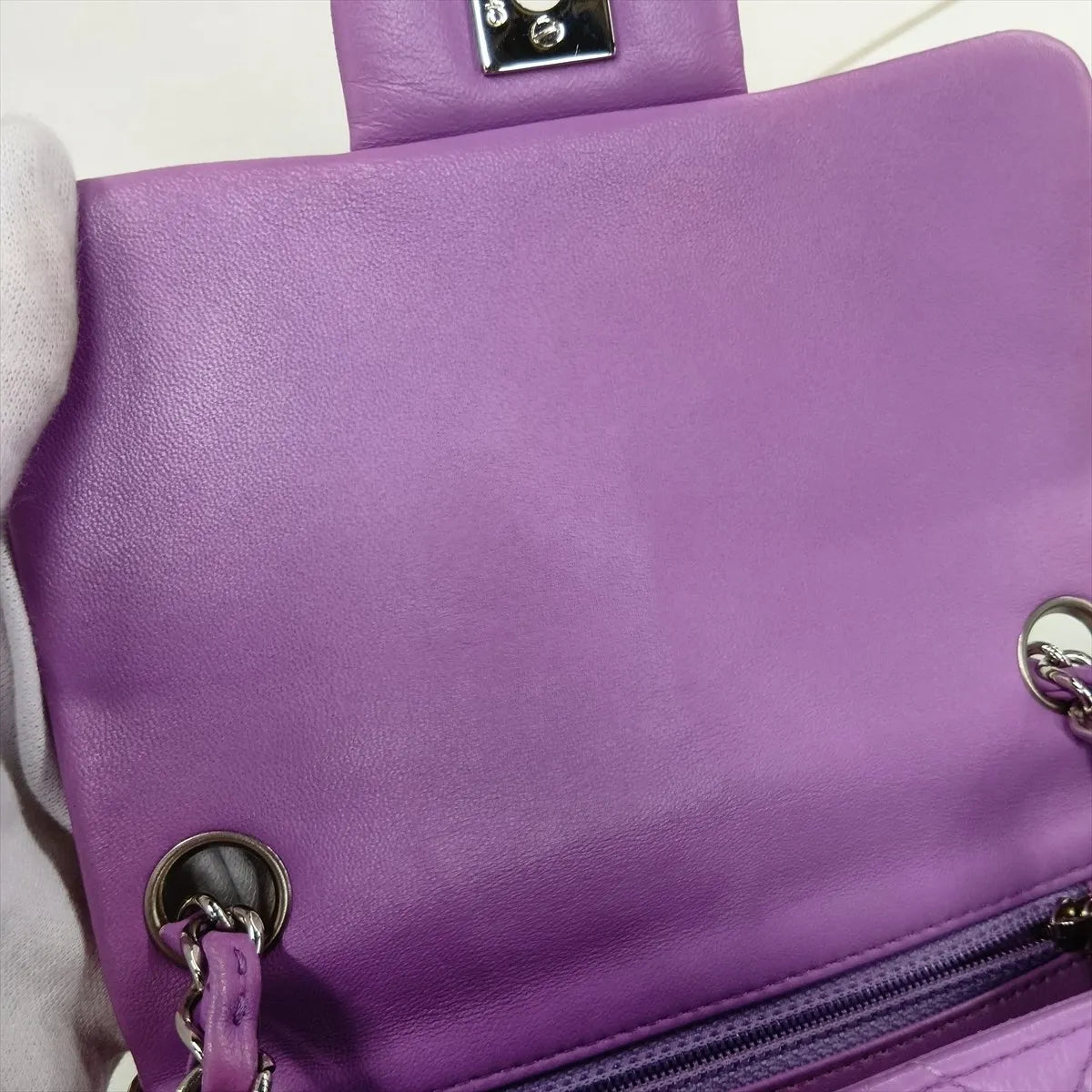 Chanel Mini Matelasse 17 Lambskin Single Flap Single Chain Bag Purple