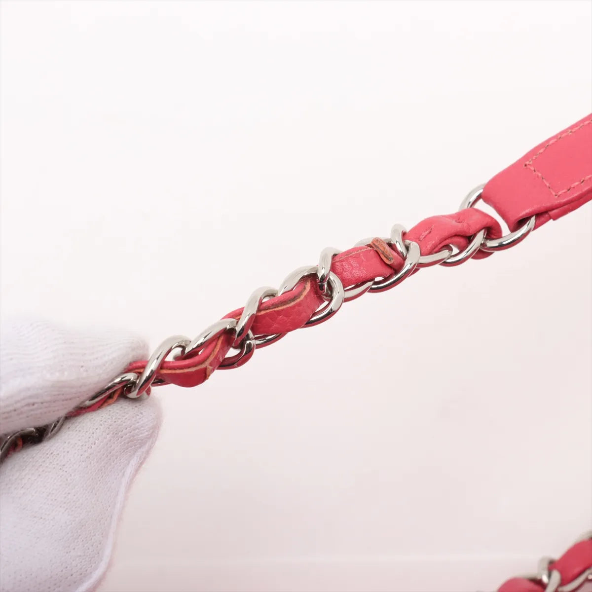 Chanel CC Logo Matelasse Single Flap Double Chain Bag Red