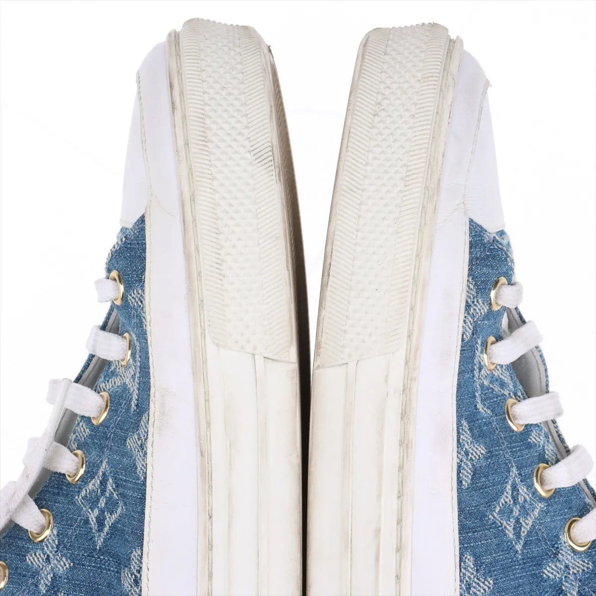 Louis Vuitton Stellar Denim Leather High-top Sneakers Blue x White