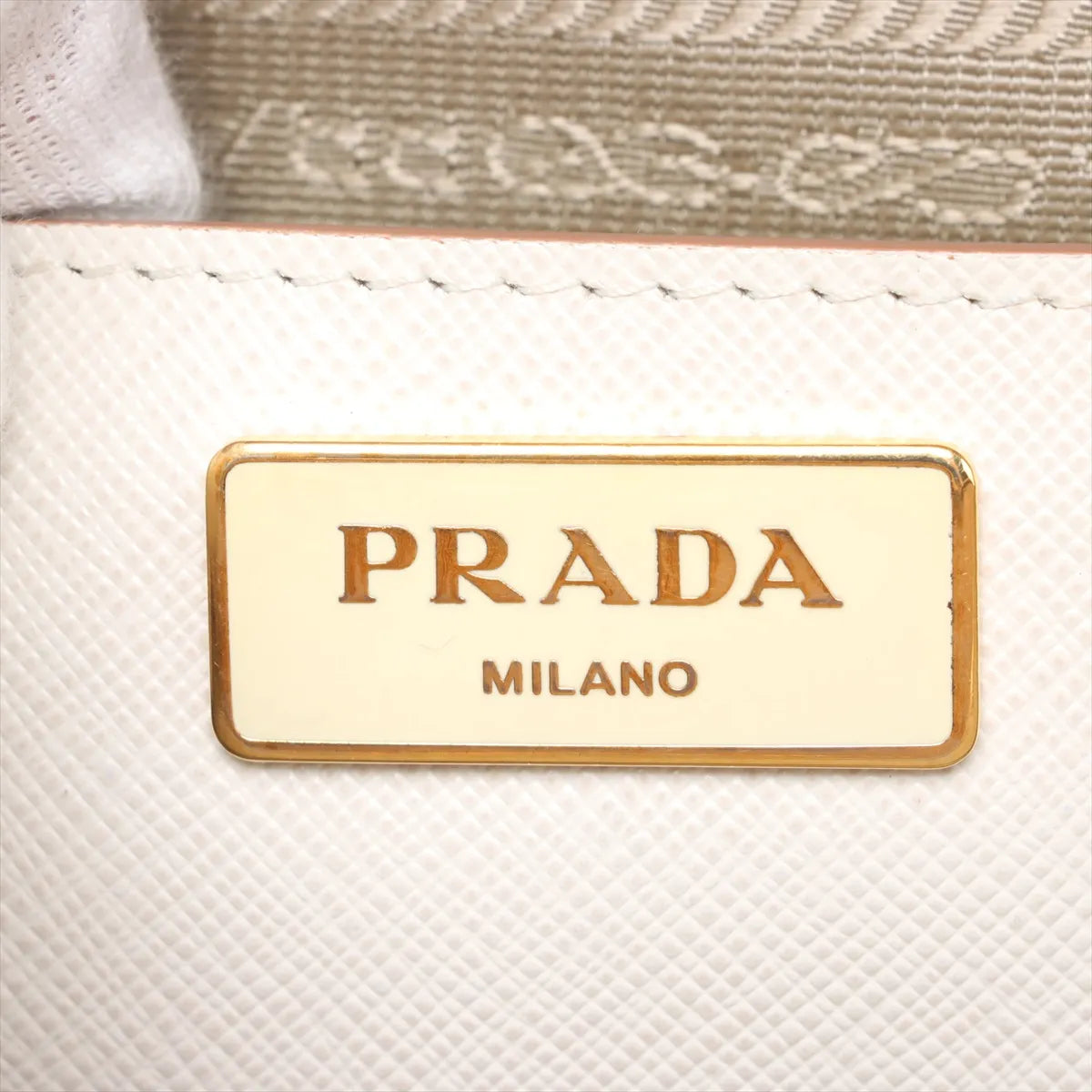 Prada Saffiano Lux Leather Two-tone Handbag Pink x White