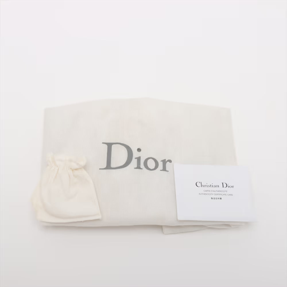 Christian Dior Lady Dior Cannage Patent Leather Two-Way Handbag Beige x Pink