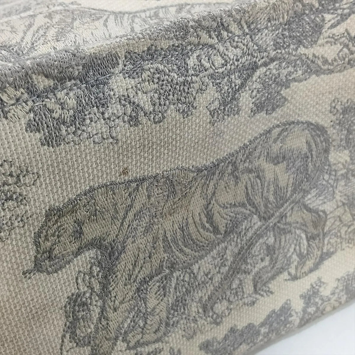 Christian Dior Toile De JouY Embroidery Medium Book Tote Gray