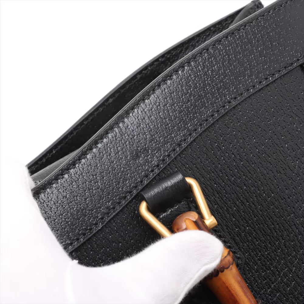 Gucci Bamboo Diana Pigskin Two-Way Handbag Black
