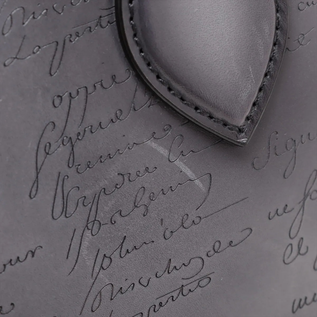 Berluti Calligraphy Toujour Leather Tote Bag Gray