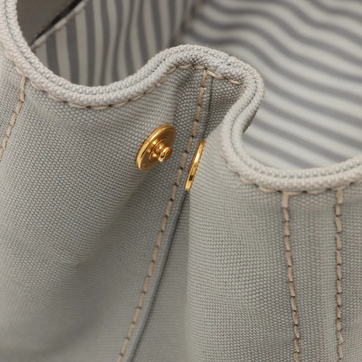 Prada Canapa Canvas Two-Way Handbag Gray