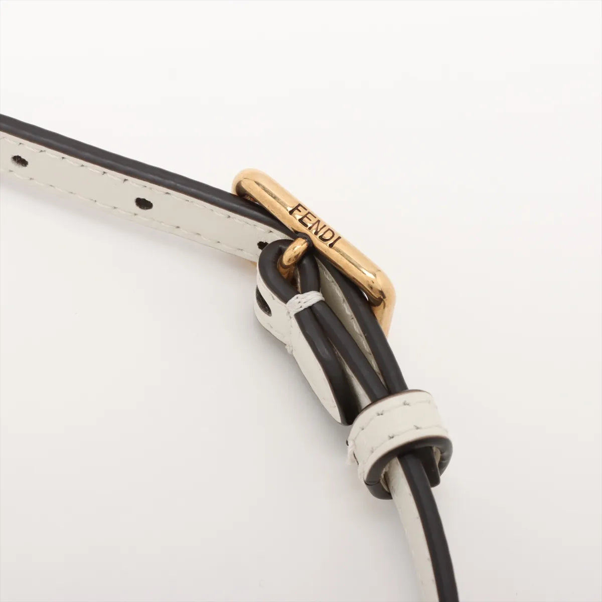 Fendi C'mon Small Leather Shoulder Bag White