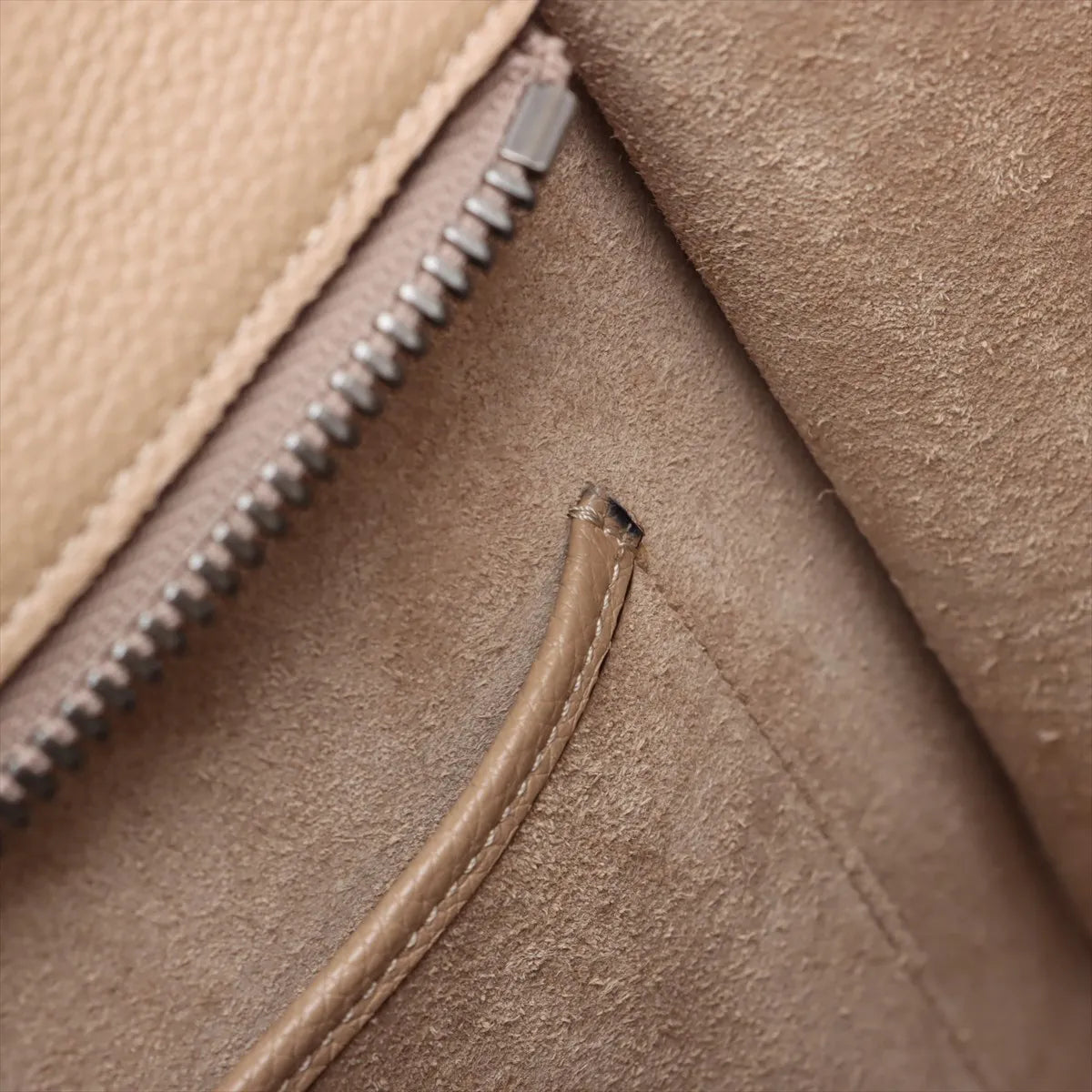 Celine Luggage Micro Shopper Leather Handbag Beige