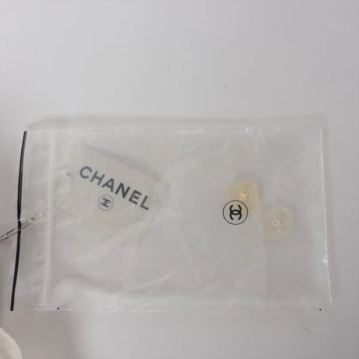 Chanel CC Button Cotton Skirt White