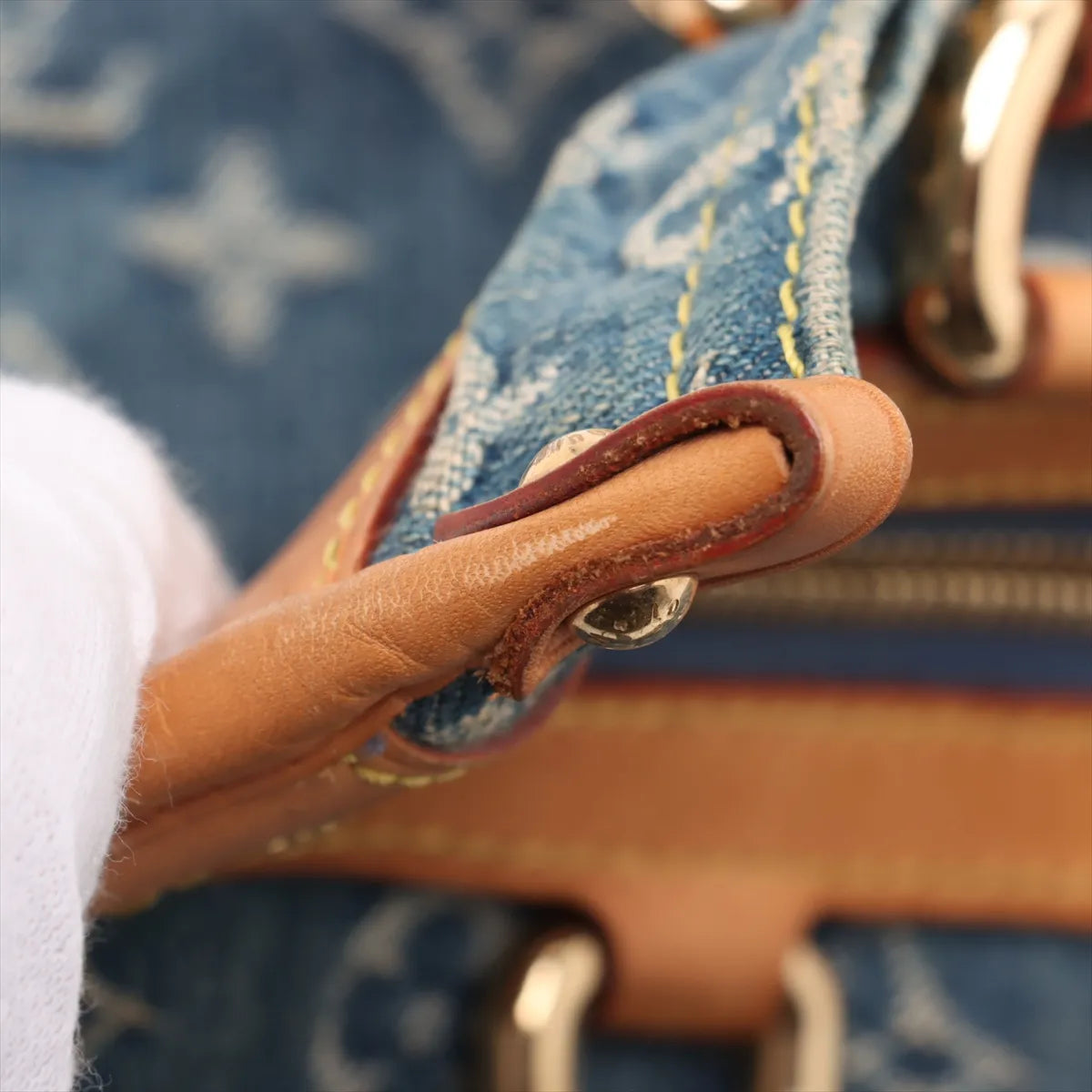 Louis Vuitton Monogram Denim Flat Shopper Blue