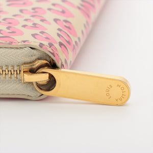 Second Hand Louis Vuitton Vernis Leopard Zippy Wallet Pink