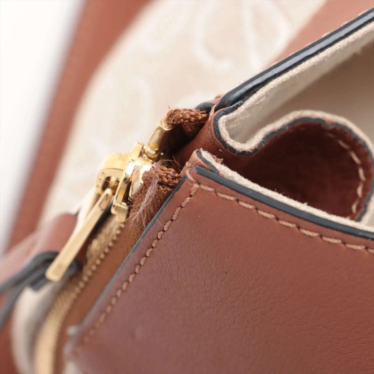 Loewe Hammock Small Canvas Leather Two-Way Shoulder Bag Beige x Brown