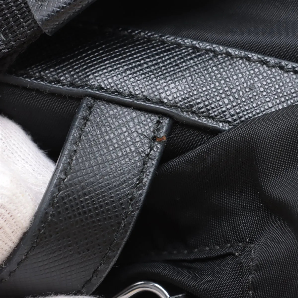 Prada Tessuto Nylon Leather Backpack Black