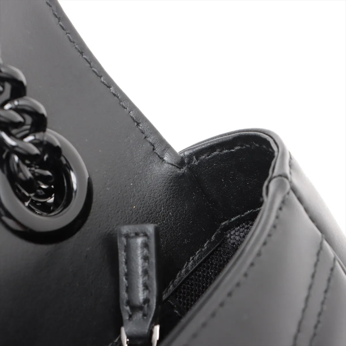Gucci GG Marmont Leather Chain Shoulder Bag Black