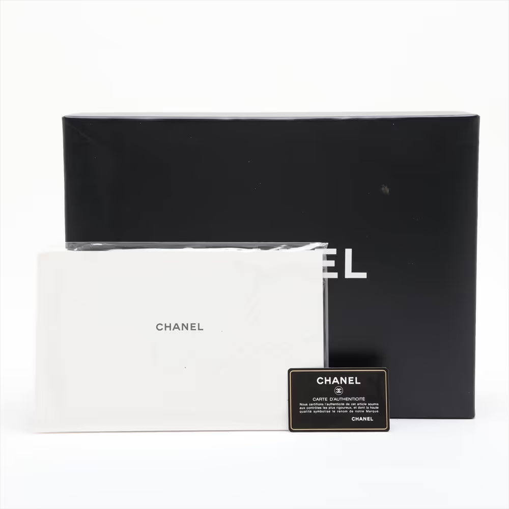 Chanel Chevron Stitch Lambskin Double Flap Double Chain Bag Black