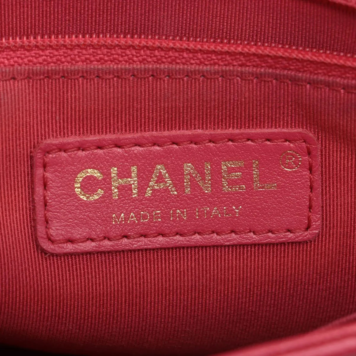 Chanel CC Logo Matelasse Caviar Skin Chain Shoulder Bag Pink