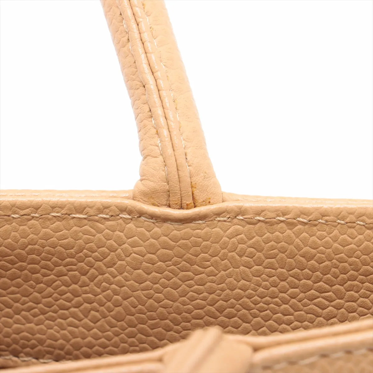 Chanel CC Logo Re-release Caviar Skin Tote Bag Beige