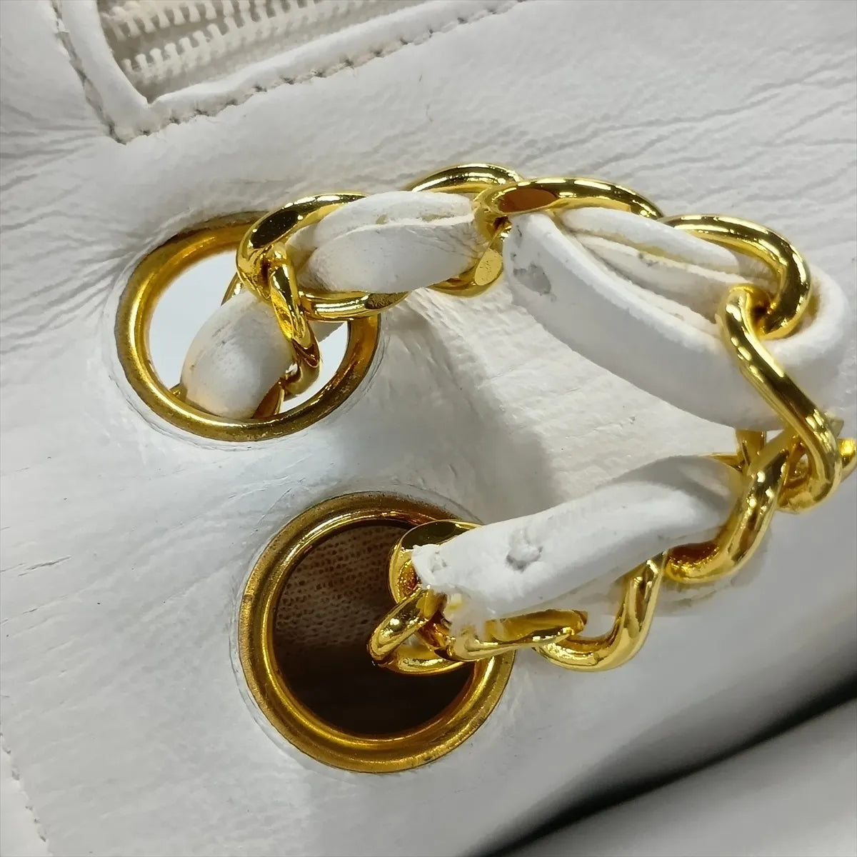 Chanel CC Logo Matelasse Lambskin Double Flap Double Chain Bag White