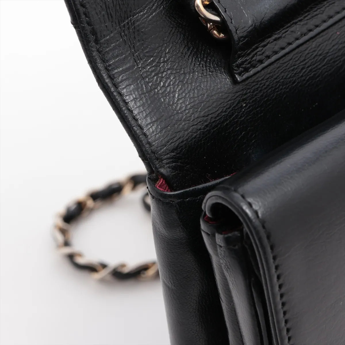Chanel CC Logo Matelasse Lambskin Chain Shoulder Bag Black