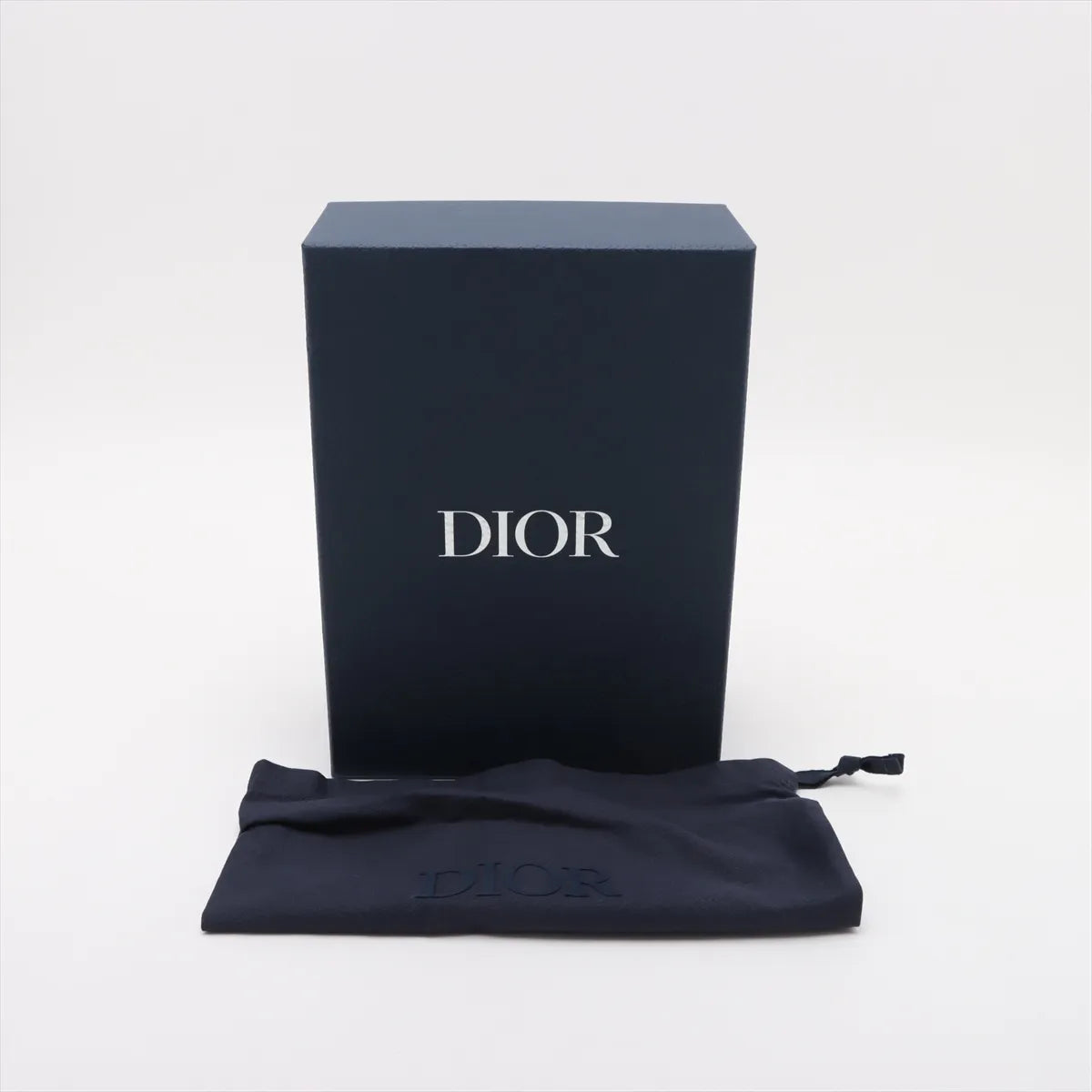 Christian Dior Saddle Leather Shoulder Bag Navy Blue