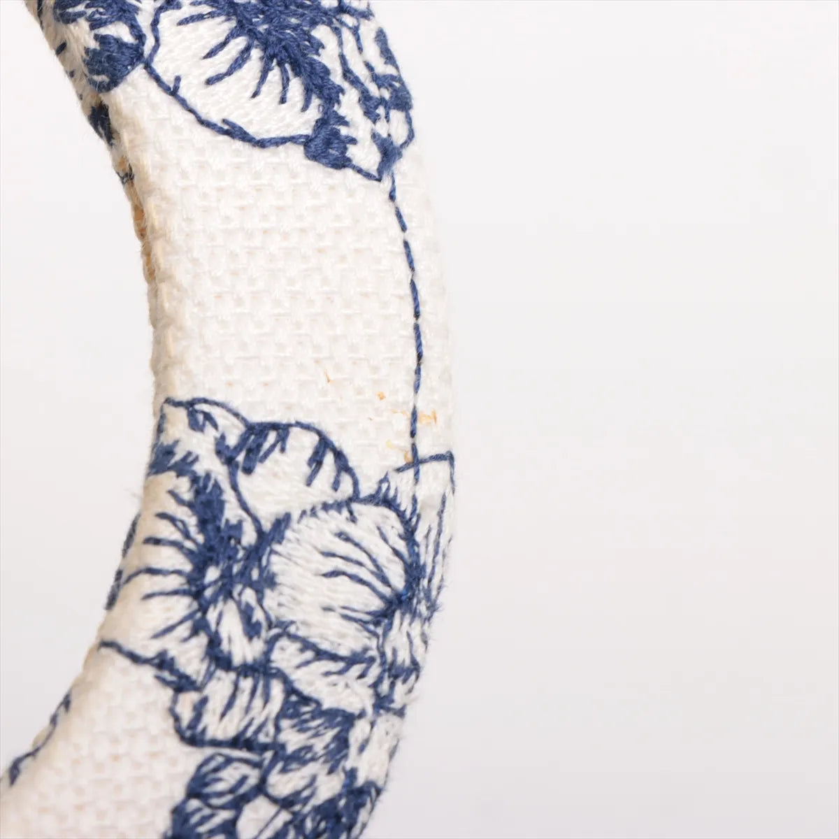 Christian Dior Lady D-Lite Medium Canvas Two-Way Shoulder Bag White x Blue