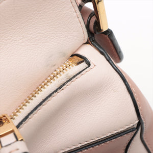 Loewe Puzzle Leather & Suede Two-Way Handbag Pink