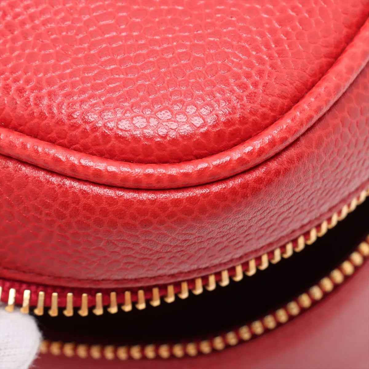 Chanel CC Logo Caviar Skin Vanity Bag Red