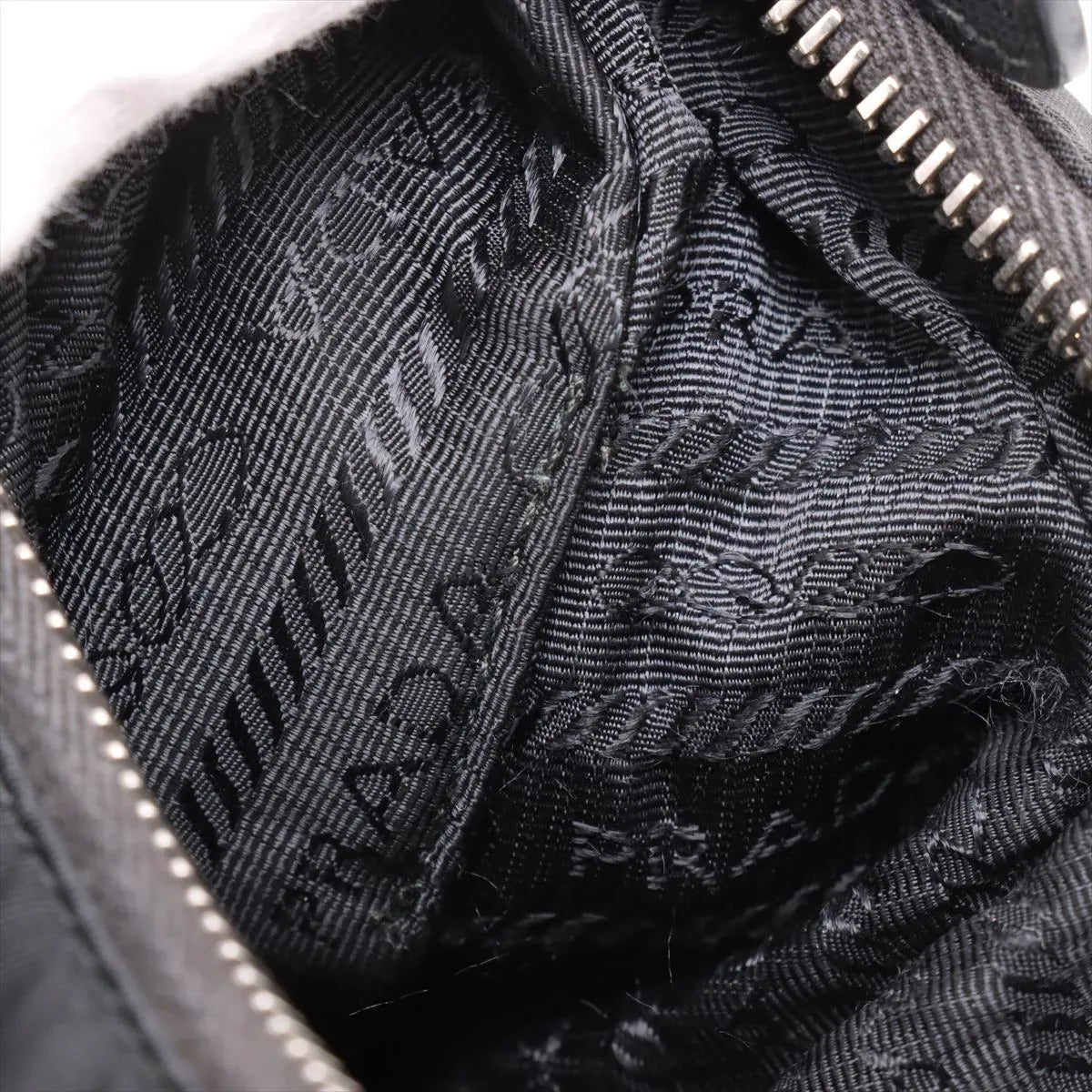 Prada Tessuto Nylon Leather Two-Way Shoulder Bag Black