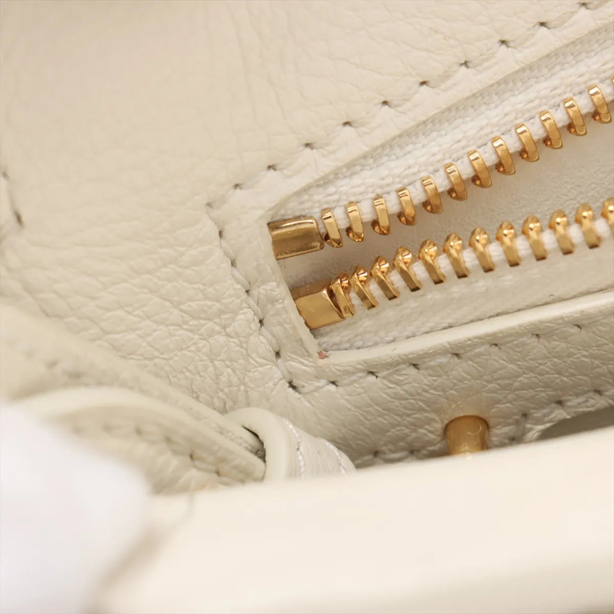 Celine Conti Leather Two-Way Handbag White