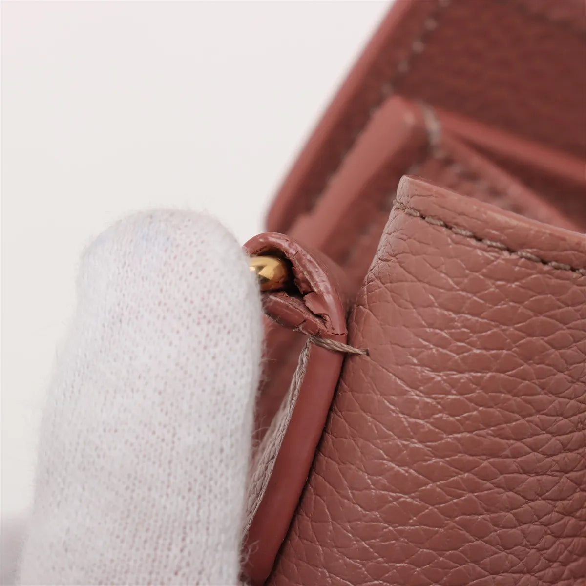 Preloved Celine Luggage Nano Shopper Leather Two-Way Handbag Brownish Pink