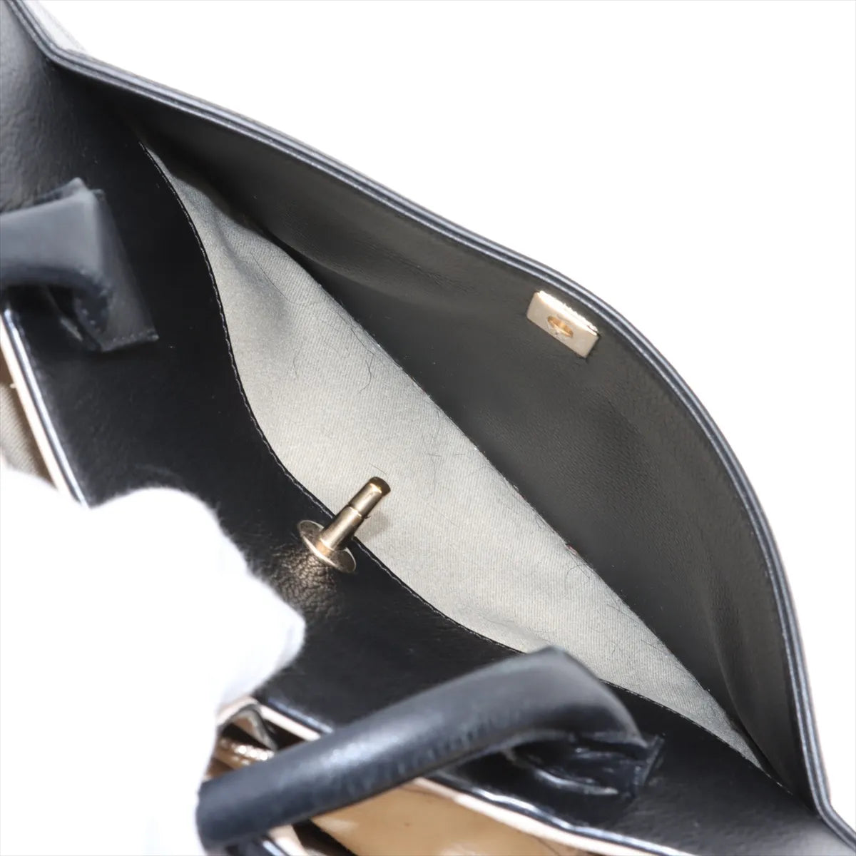 Chanel CC Logo Neo Executive Leather Handbag Black x Ivory