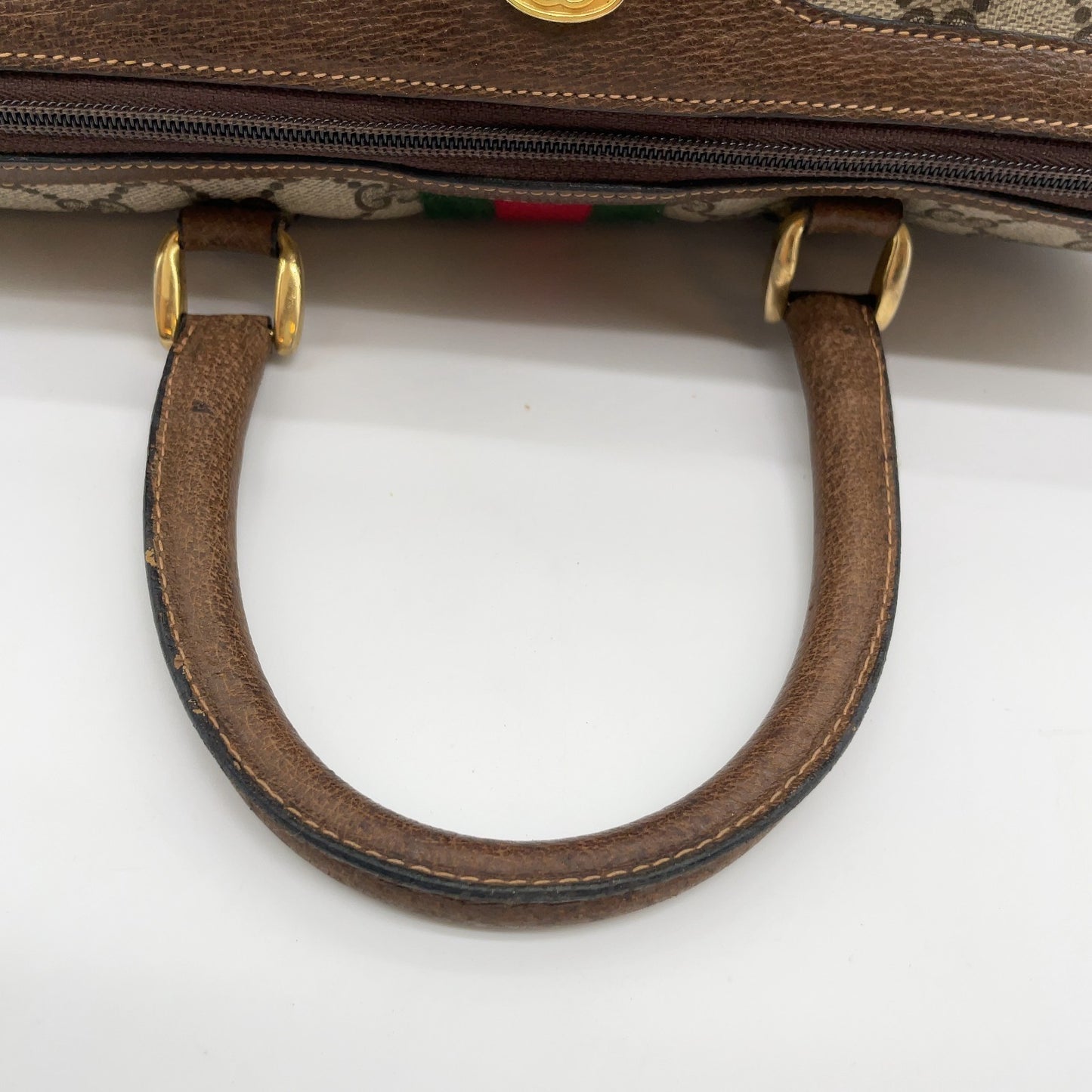 Gucci GG Supreme PVC Sherry Line Boston Bag Beige