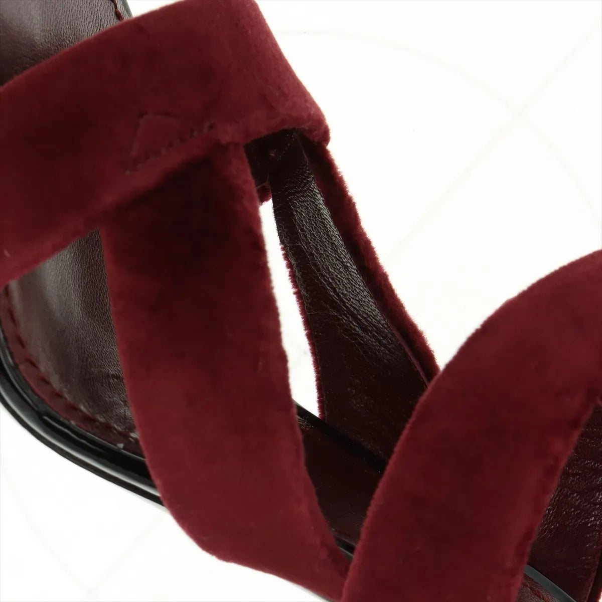 Louis Vuitton Velour Leather Sandals Bordeaux x Black